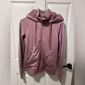 Athleta Dusty Pink Teddy Jacket with Hood